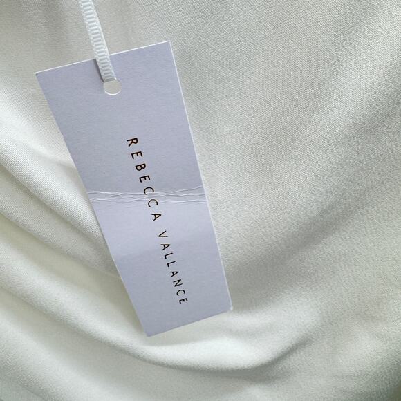 Rebecca Vallance White Blume‎ One-sleeve Crepe Gown Dress Size 8/ US 4 NEW NWT - Picture 9 of 12